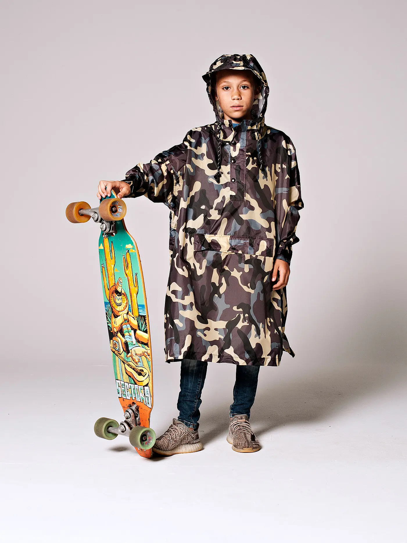 RAINKISS | Kinder Regenjacke - Regenponcho Pink Panth | braun